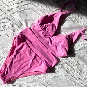 ✨ NWOT Aerie High-Waist Bikini Long Bra Pink